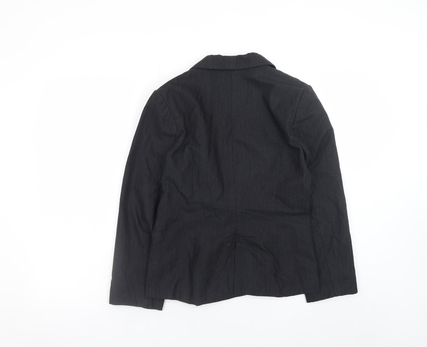 Therapy Womens Black Pinstripe Blazer Size 10 Classic Formal Jacket