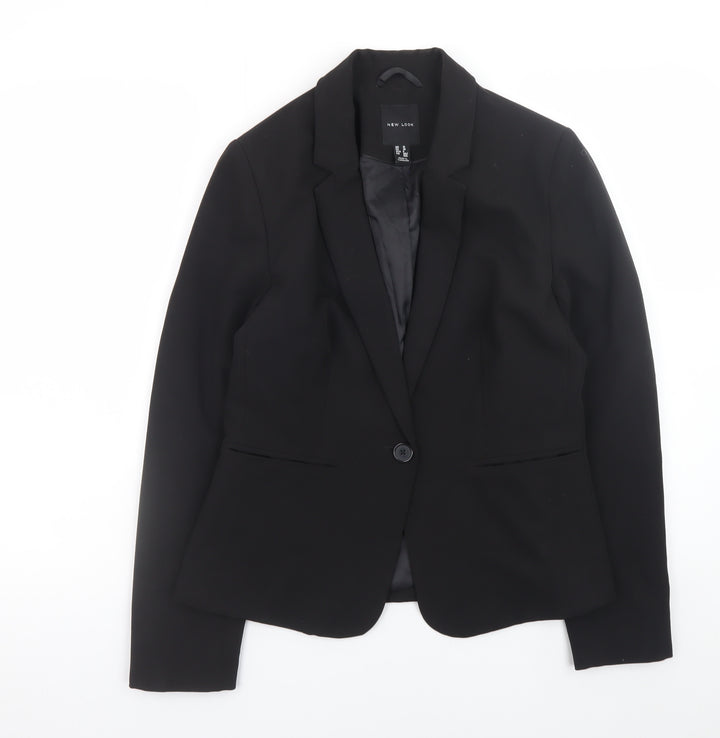 New Look Women’s Black Blazer Jacket Size 10 Smart Formal Workwear