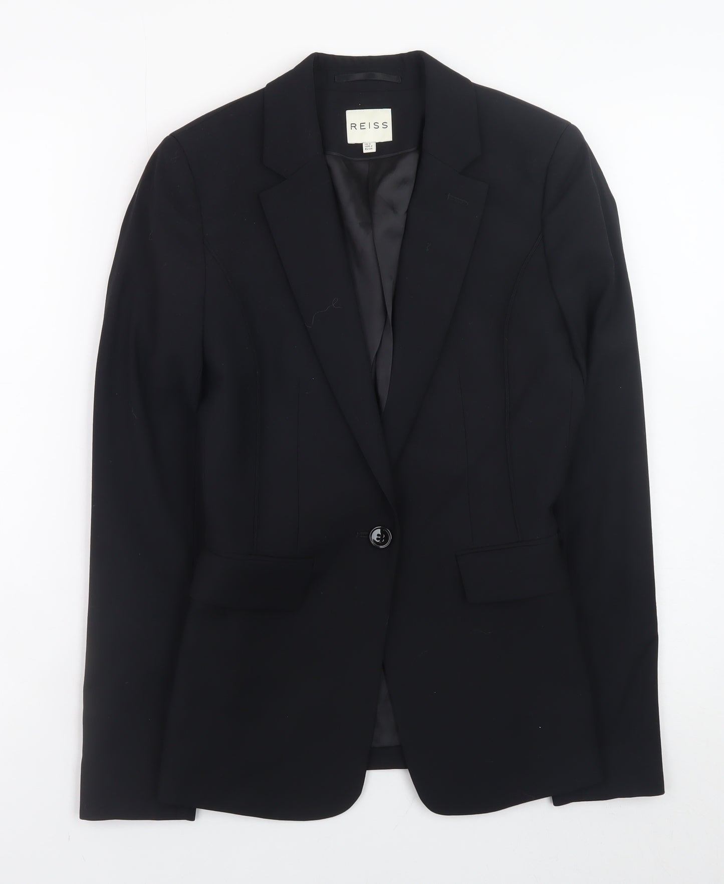 Reiss Womens Black Wool Slim Fit Blazer Jacket UK 6