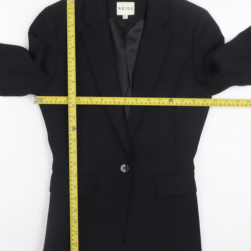 Reiss Womens Black Wool Slim Fit Blazer Jacket UK 6