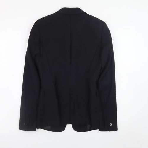 Reiss Womens Black Wool Slim Fit Blazer Jacket UK 6