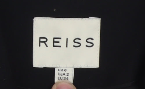 Reiss Womens Black Wool Slim Fit Blazer Jacket UK 6