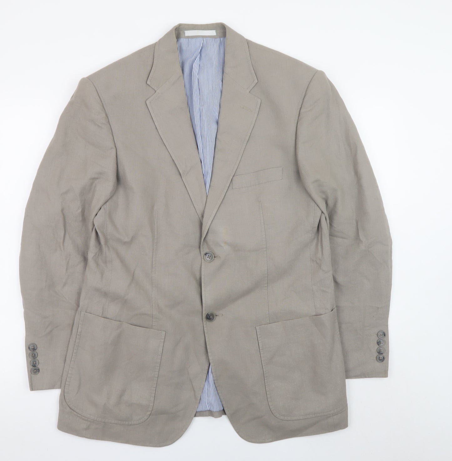 Marks and Spencer Men’s Brown Linen Blazer Jacket Size M 38in