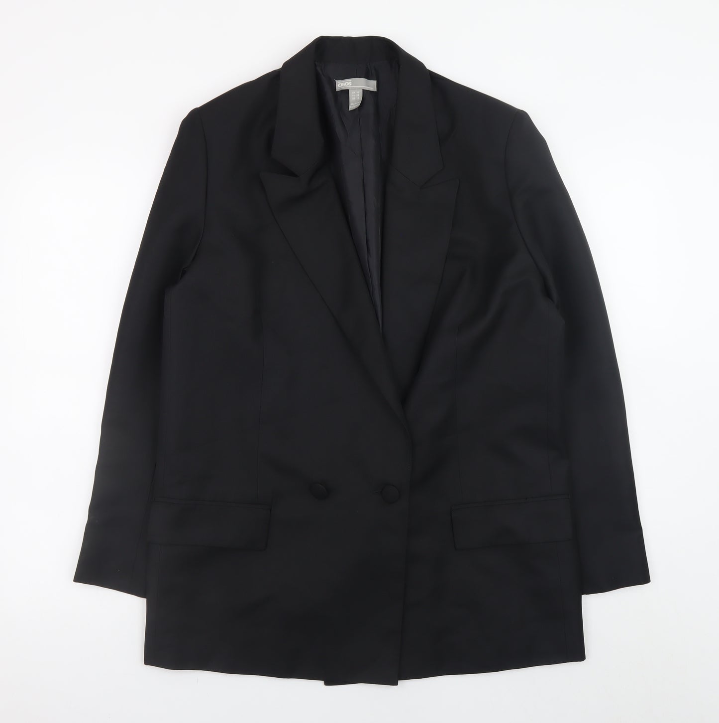 ASOS Womens Black Long Blazer UK 10 Formal Business Jacket