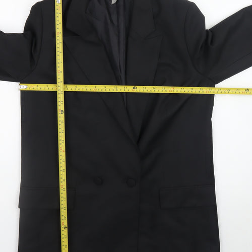 ASOS Womens Black Long Blazer UK 10 Formal Business Jacket