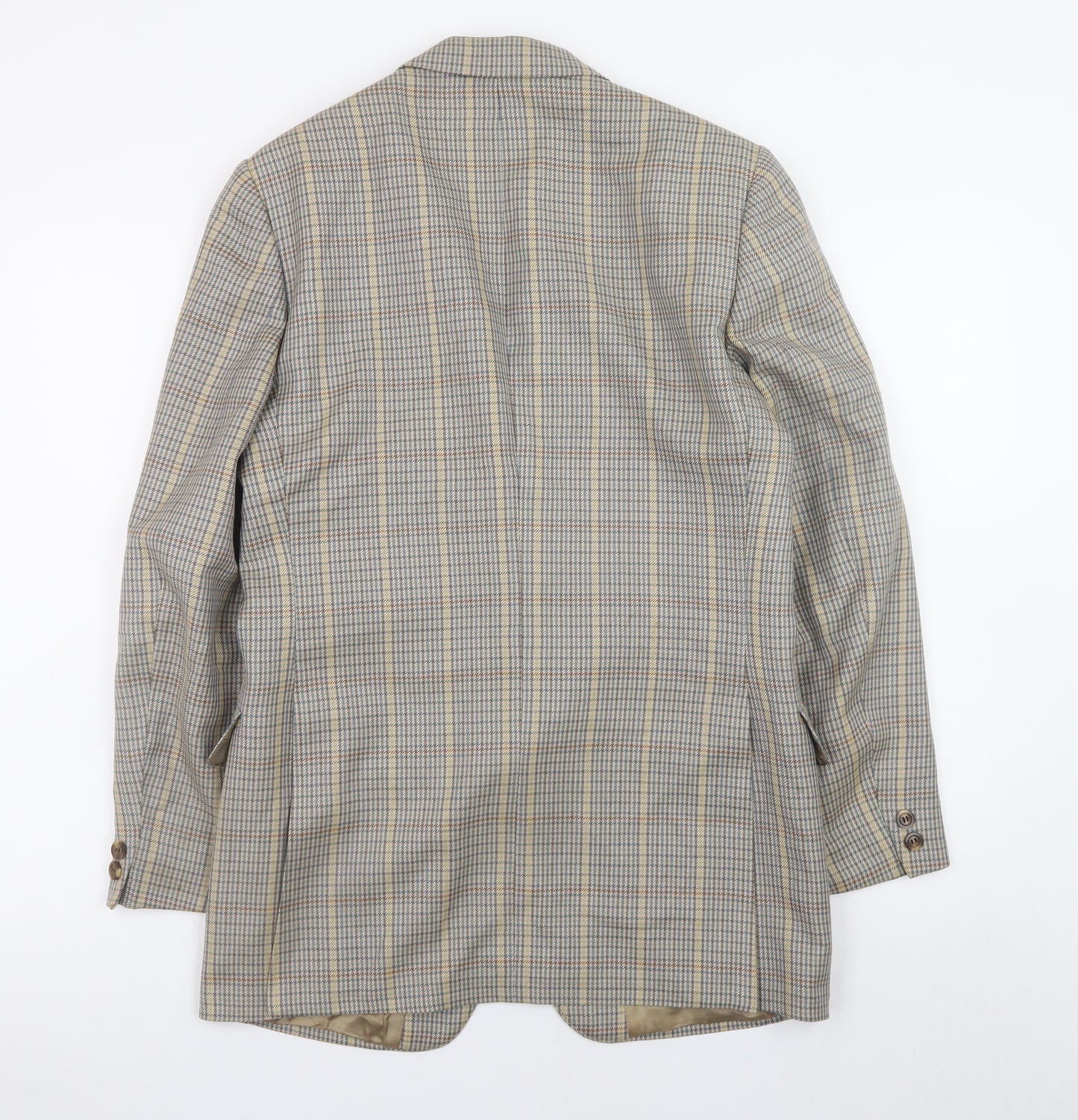 Magee Mens Brown Check Wool Tweed Blazer Jacket 38R Classic Lined