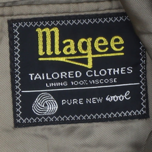Magee Mens Brown Check Wool Tweed Blazer Jacket 38R Classic Lined