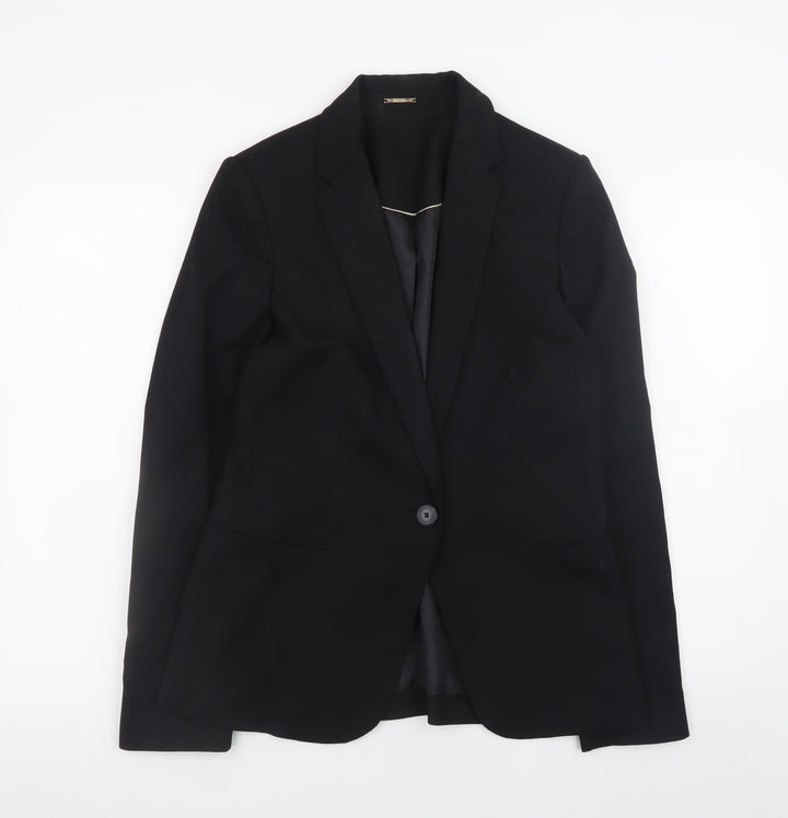 Mango Women's Black Blazer Jacket Size 8 Regular Fit