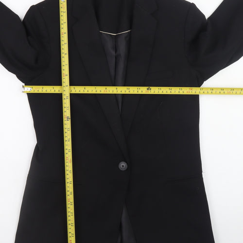 Mango Women's Black Blazer Jacket Size 8 Regular Fit