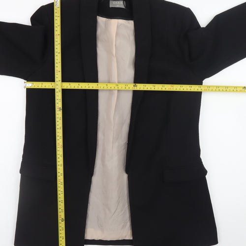 Oasis Women's Black Size 12 Blazer Jacket Classic Mid-Length Workwear