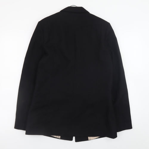 Oasis Women's Black Size 12 Blazer Jacket Classic Mid-Length Workwear