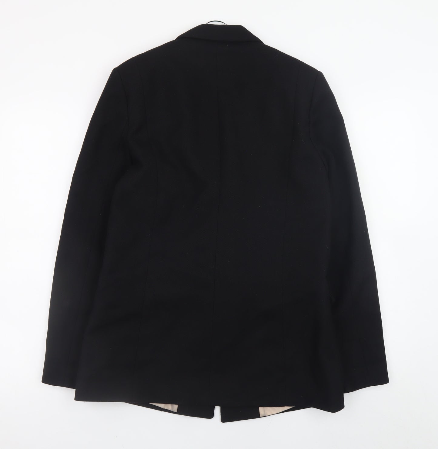 Oasis Women's Black Size 12 Blazer Jacket Classic Mid-Length Workwear