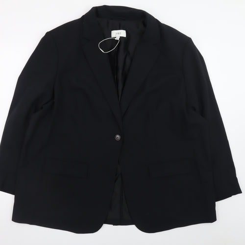 Marks and Spencer Women’s Black Blazer Size 24 Lined Business Jacket