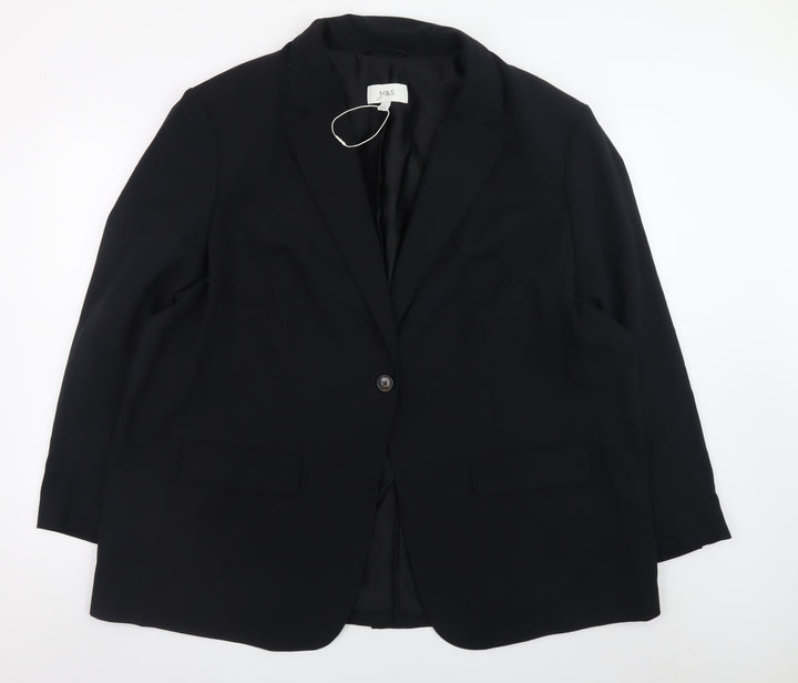 Marks and Spencer Women’s Black Blazer Size 24 Lined Business Jacket