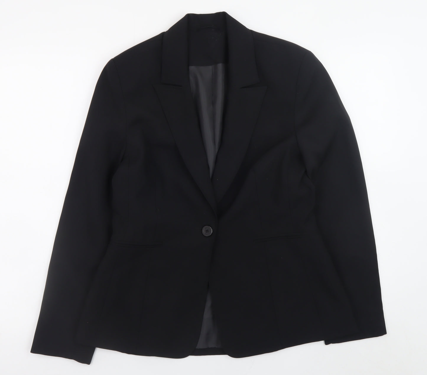 Essentials Women’s Black Classic Blazer Size 10 Lined Work Jacket