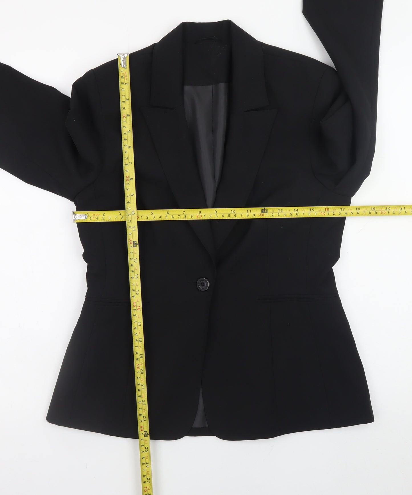 Essentials Women’s Black Classic Blazer Size 10 Lined Work Jacket