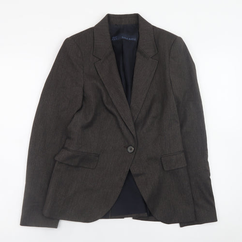Zara Basic Women’s Brown Blazer Size 8 Single-Breasted Work Jacket