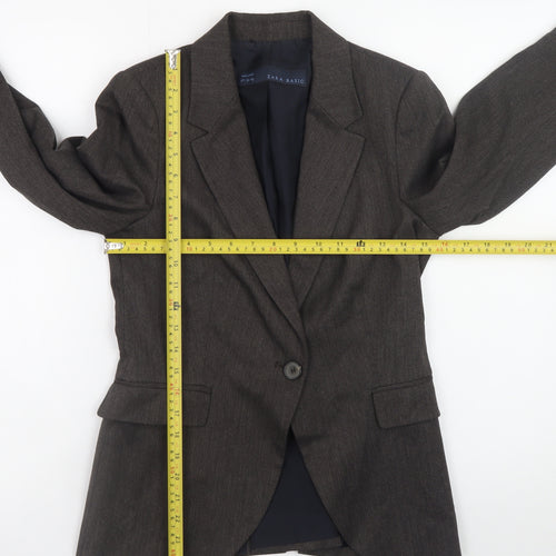 Zara Basic Women’s Brown Blazer Size 8 Single-Breasted Work Jacket