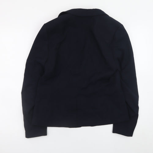 H&M Women Blue Classic Blazer Size 14 Lined Buttoned Jacket