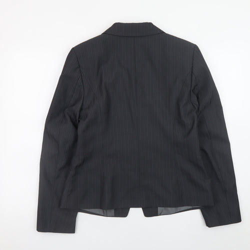 George Women's Black Pinstripe Blazer UK 14 Business Formal Jacket