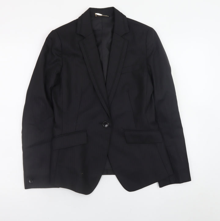 m.f.editorial Womens Black Wool Blend Blazer Jacket M