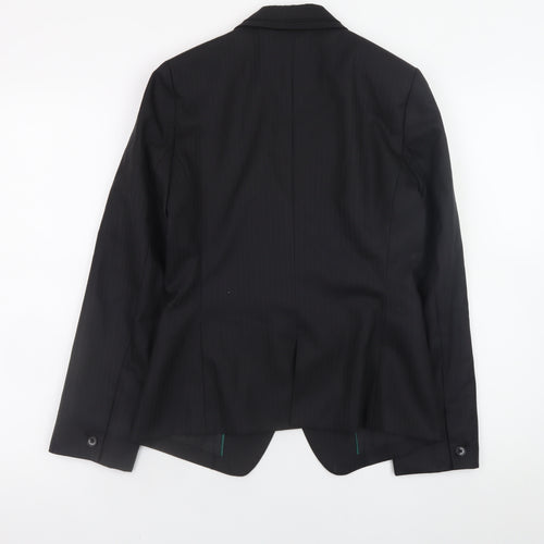 m.f.editorial Womens Black Wool Blend Blazer Jacket M