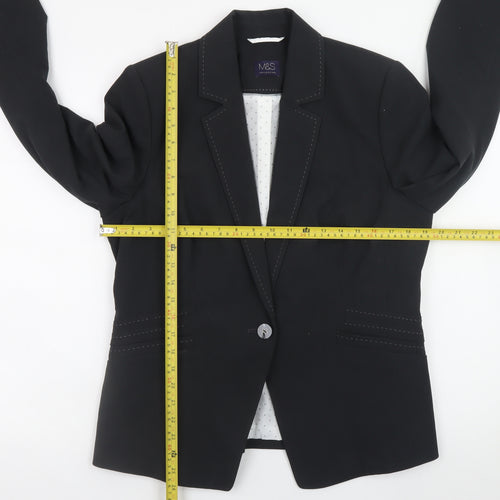 Marks and Spencer Women Grey Blazer UK 14 Classic Lined Work Jacket