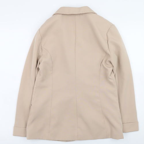 Dorothy Perkins Women Beige Blazer UK 10 Classic Mid-Length Jacket