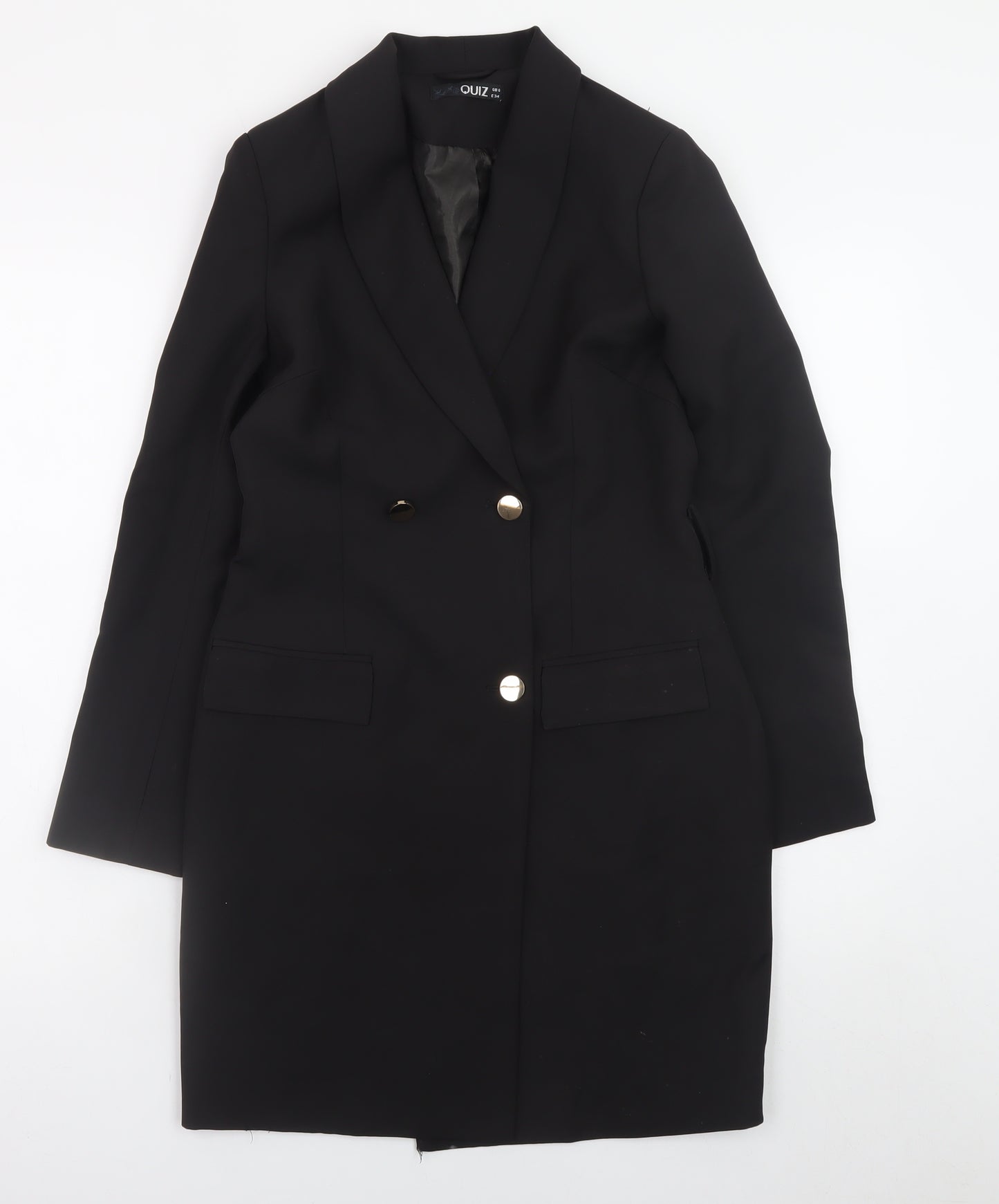 Quiz Women’s Black Size 6 Jacket Dress Long Sleeve Collared