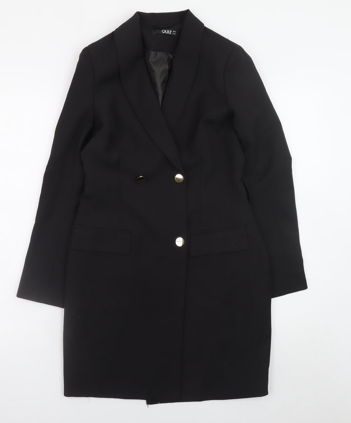 Quiz Women’s Black Size 6 Jacket Dress Long Sleeve Collared