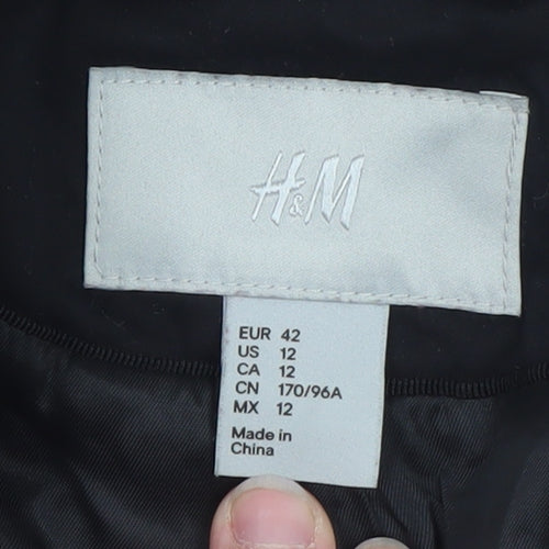 H&M Women’s Black Cotton Blazer Size 14 Classic Lined Jacket