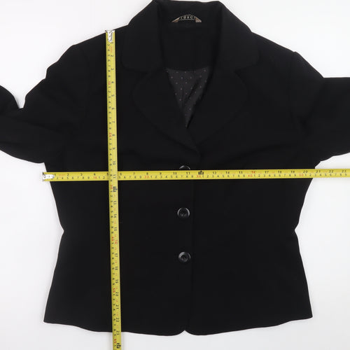 George Women Black Size 16 Classic Blazer Jacket