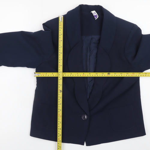By Henry Holland Womens Navy Blazer Size 10 Polyester Blend