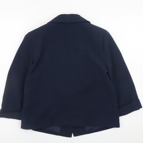 By Henry Holland Womens Navy Blazer Size 10 Polyester Blend