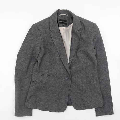 Next Petite Women's Grey Blazer Size 10 Regular Fit Work Jacket