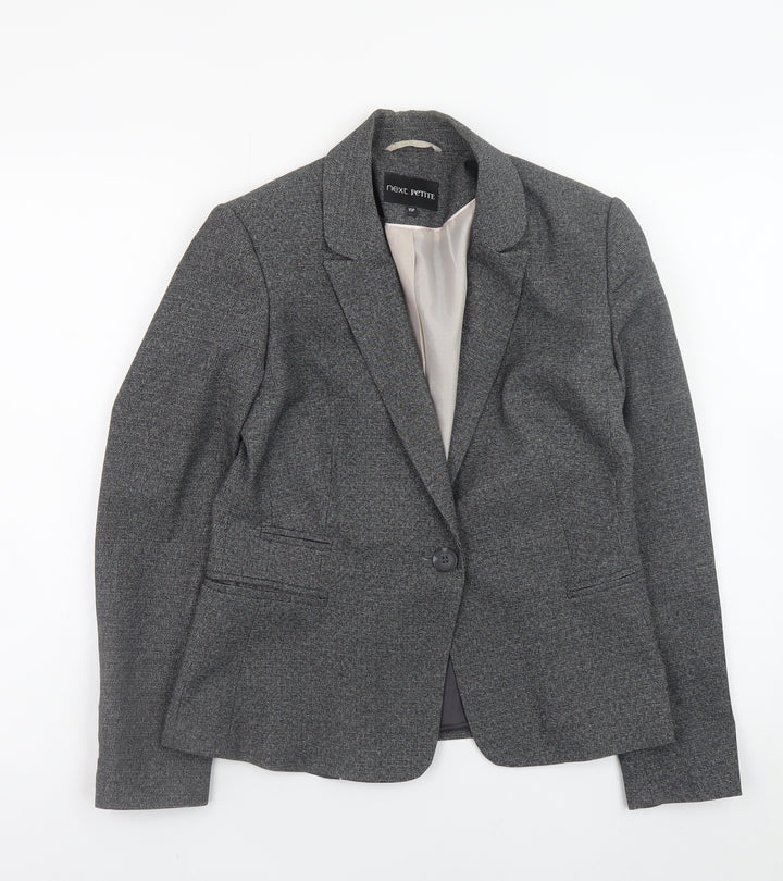 Next Petite Women's Grey Blazer Size 10 Regular Fit Work Jacket