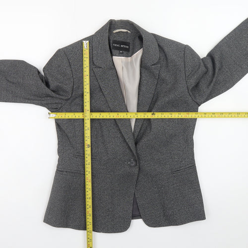 Next Petite Women's Grey Blazer Size 10 Regular Fit Work Jacket