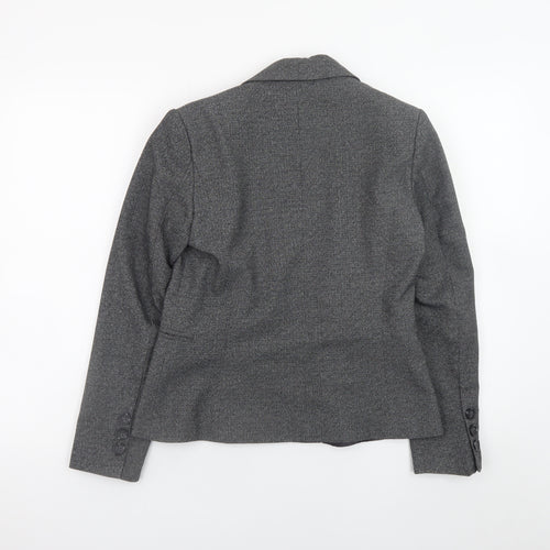 Next Petite Women's Grey Blazer Size 10 Regular Fit Work Jacket