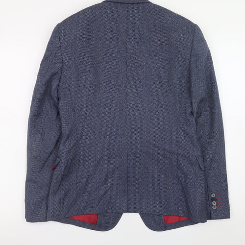 Playlord Men's Blue Wool Blend Classic Blazer Jacket M
