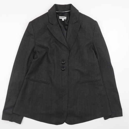Crave Women's Grey Classic Blazer Size 8 Lined Formal Jacket