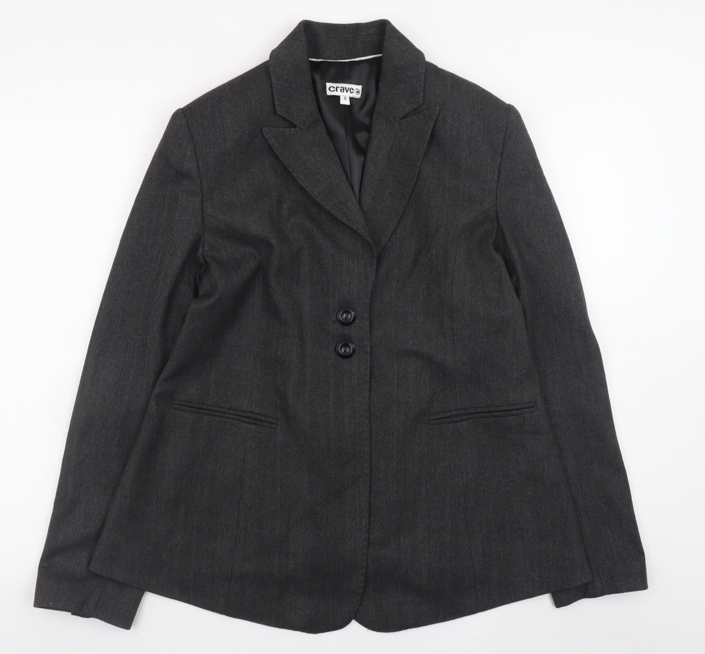 Crave Women's Grey Classic Blazer Size 8 Lined Formal Jacket