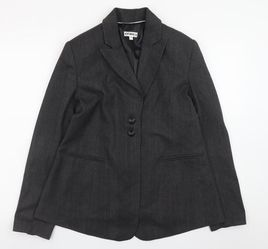 Crave Women's Grey Classic Blazer Size 8 Lined Formal Jacket