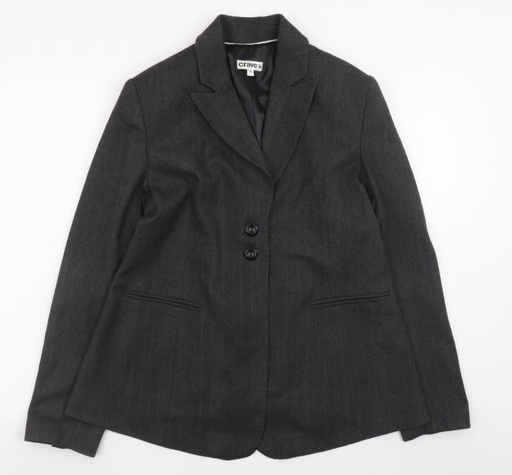 Crave Women's Grey Classic Blazer Size 8 Lined Formal Jacket