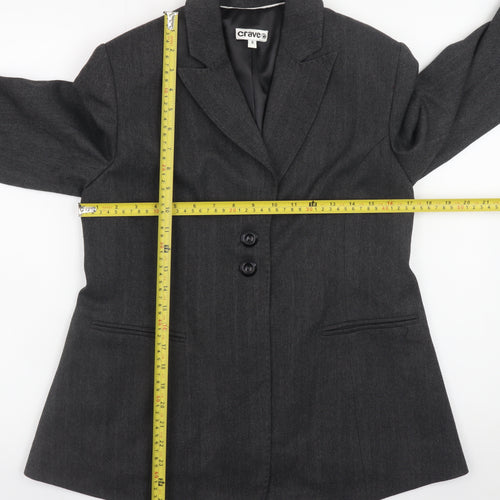 Crave Women's Grey Classic Blazer Size 8 Lined Formal Jacket