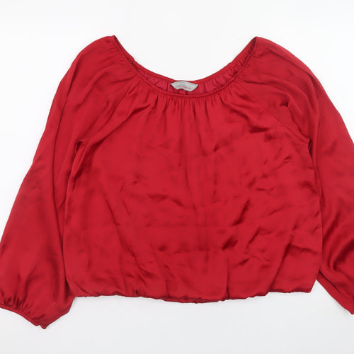 Dorothy Perkins Women Red Long Sleeve Tunic Blouse Size 14