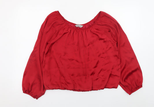 Dorothy Perkins Women Red Long Sleeve Tunic Blouse Size 14