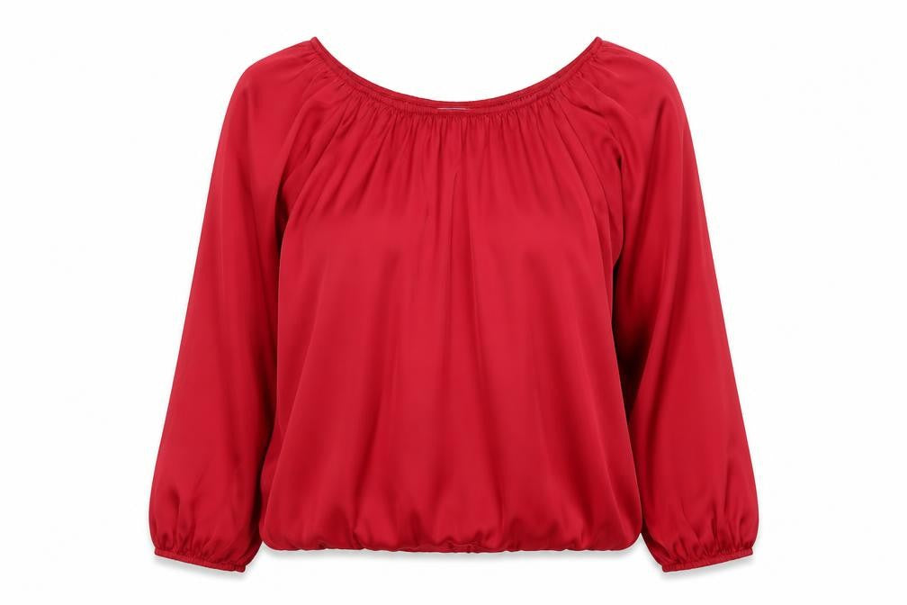 Dorothy Perkins Women Red Long Sleeve Tunic Blouse Size 14
