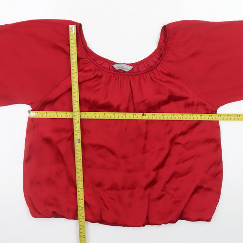 Dorothy Perkins Women Red Long Sleeve Tunic Blouse Size 14