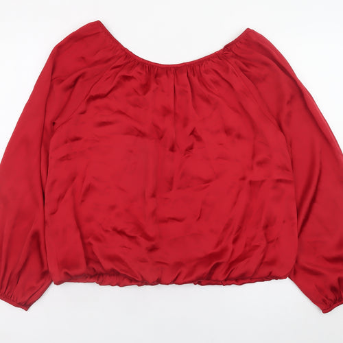 Dorothy Perkins Women Red Long Sleeve Tunic Blouse Size 14
