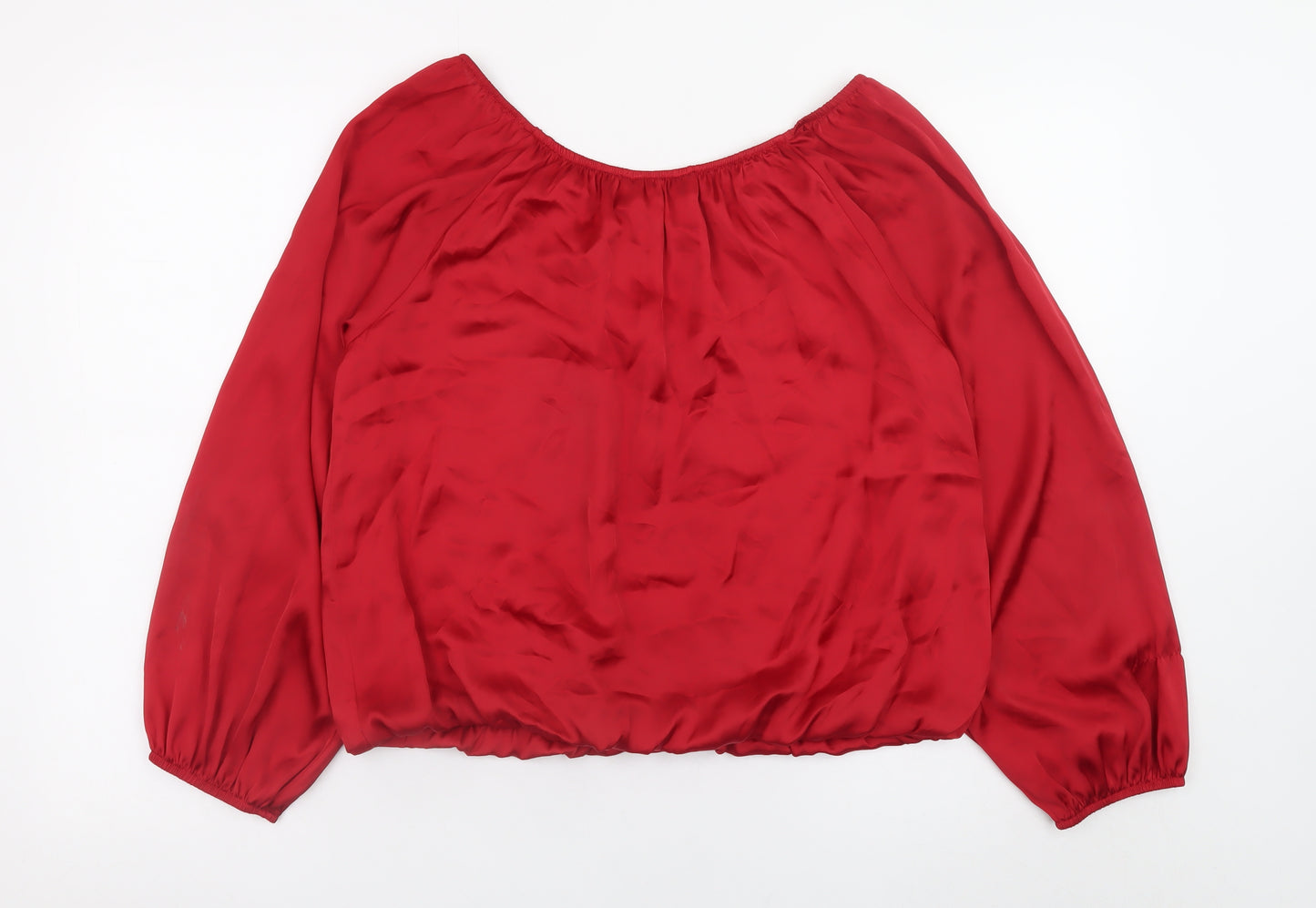 Dorothy Perkins Women Red Long Sleeve Tunic Blouse Size 14
